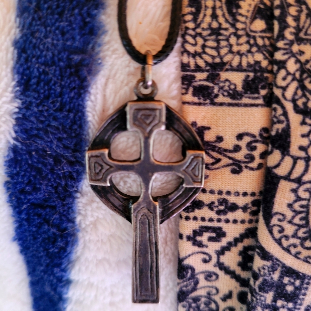 Celtics cross rope pendant necklace